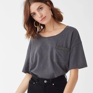 NWT Splendid Sparkle Tee Embellished Lead Gray